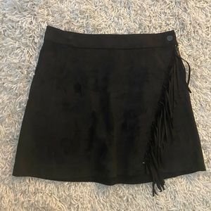 Black suede skirt